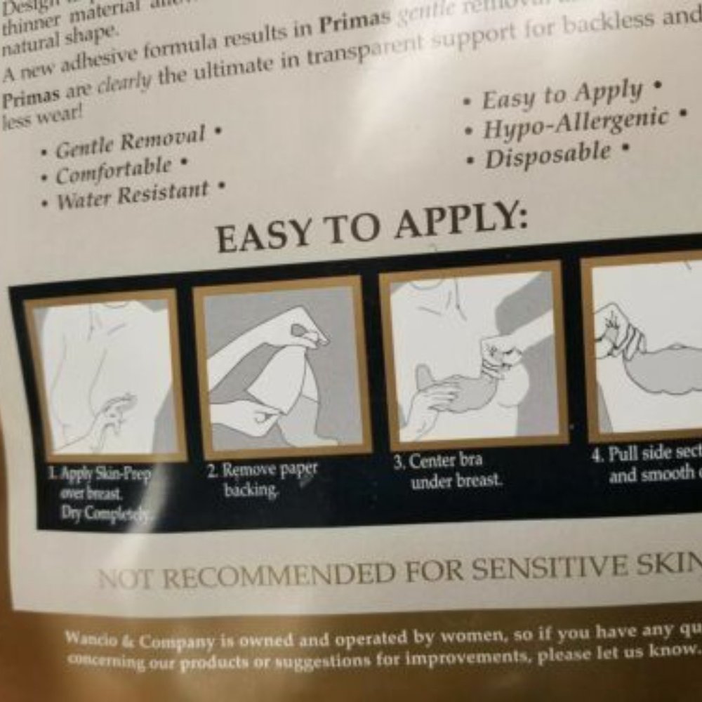 (2) C cup  Prima's clear traditional disposable adhesive bras (6 pair)USA - Picture 5 of 7